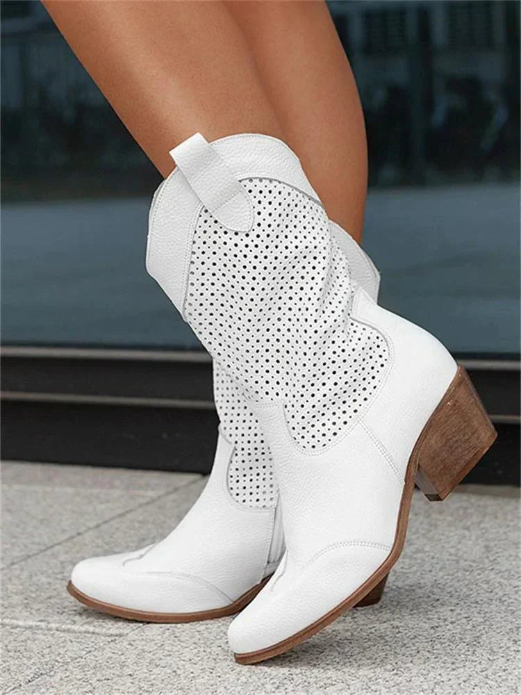 Breathable Stylish Cowboy Boots with Zipper