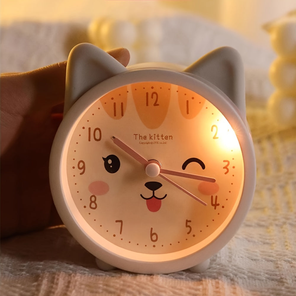 Bunny Analog Alarm Clock | Silent Movement & Night Light | Compact