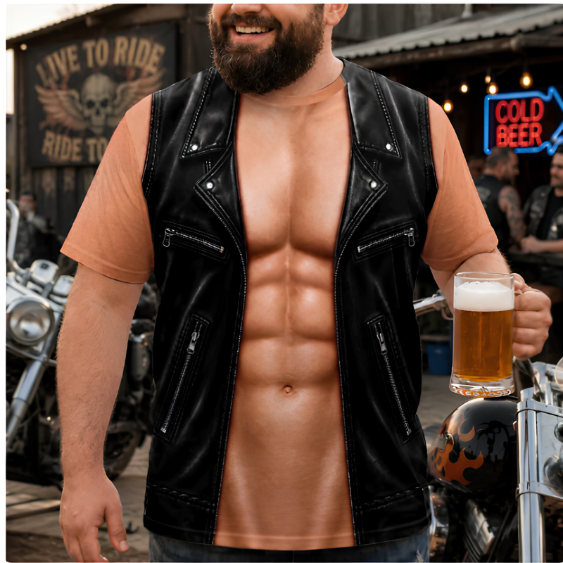 Casual, Fun, and Playful Muscle-Print Design Shirt