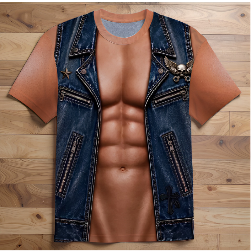 Casual, Fun, and Playful Muscle-Print Design Shirt