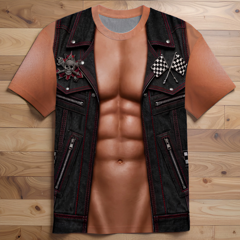 Casual, Fun, and Playful Muscle-Print Design Shirt