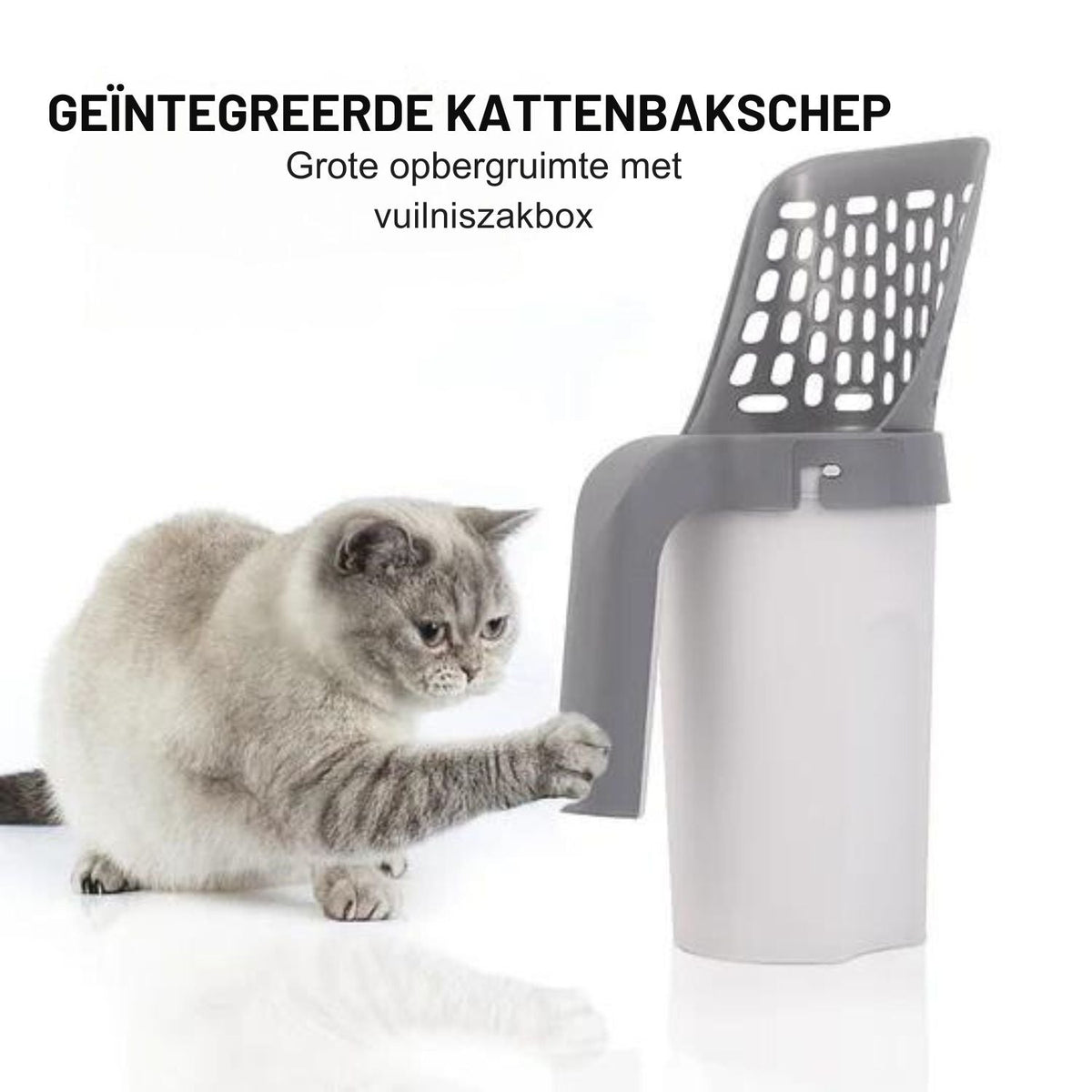 Cat Litter Scoop with Waste Bin | Includes 8 Waste Bag Rolls