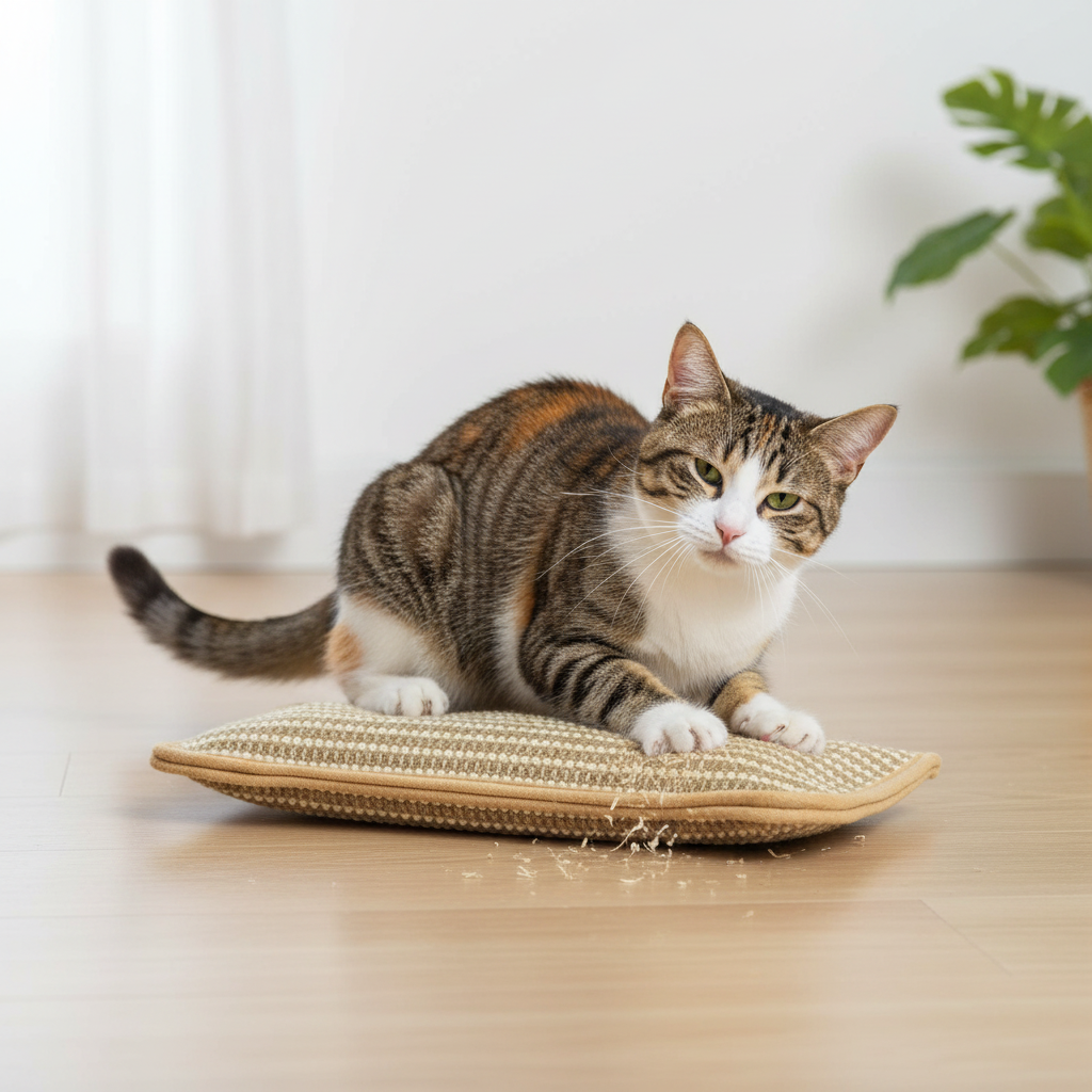 Coussin à griffer pour chat avec surface de grattage durable
