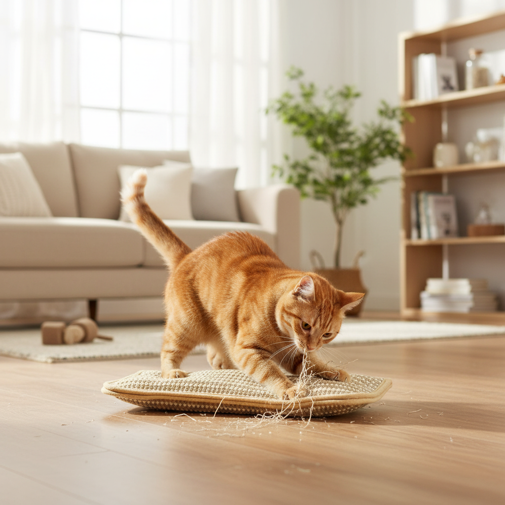 Coussin à griffer pour chat avec surface de grattage durable