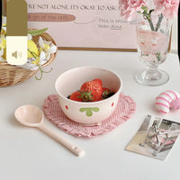 Ceramic Bowl with Strawberry Motif
