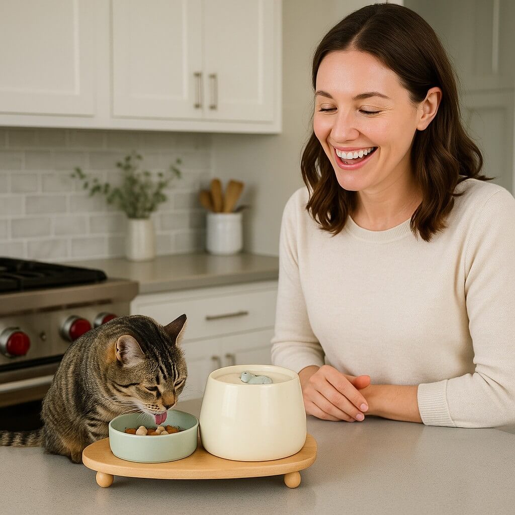 CERAMIC CAT WATER FOUNTAIN | AquaCeramic