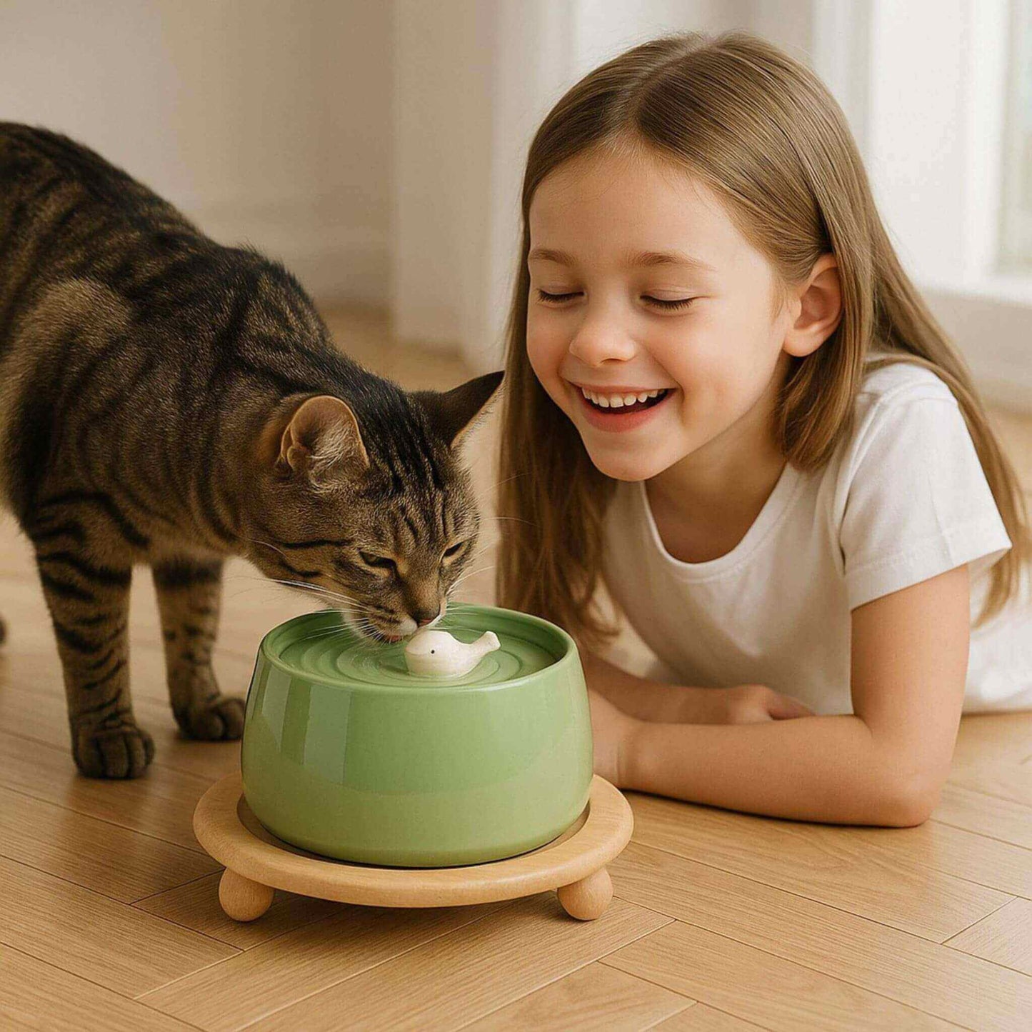 CERAMIC CAT WATER FOUNTAIN | AquaCeramic