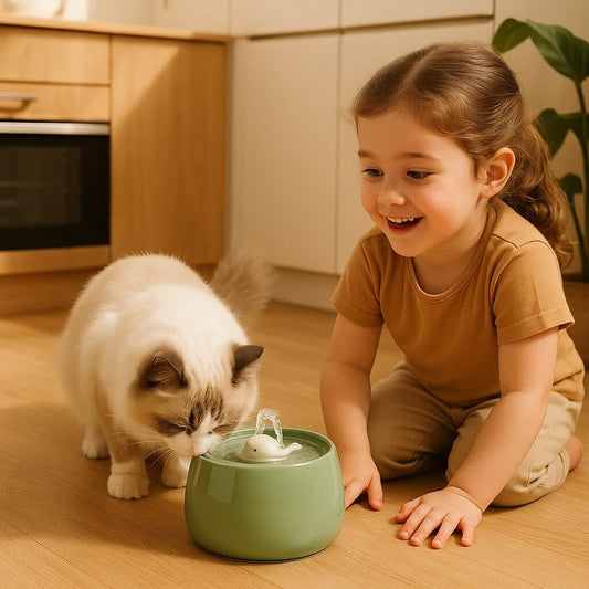 CERAMIC CAT WATER FOUNTAIN | AquaCeramic