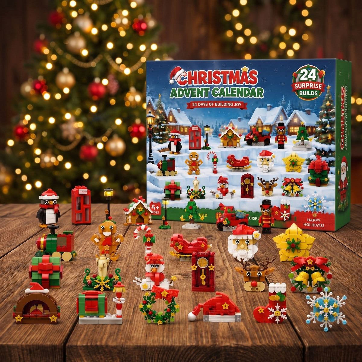 Fridge Magnet Advent Calendar, 24 Christmas Brick Builds for the Kitchen