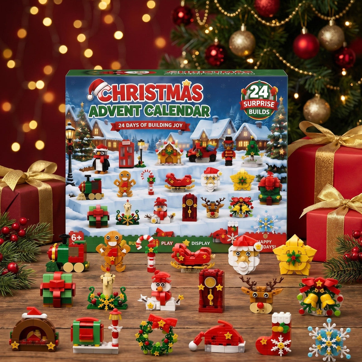 Fridge Magnet Advent Calendar, 24 Christmas Brick Builds for the Kitchen