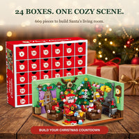 Christmas Room Building Block Advent Calendar, 24 Boxes, 669 Pieces