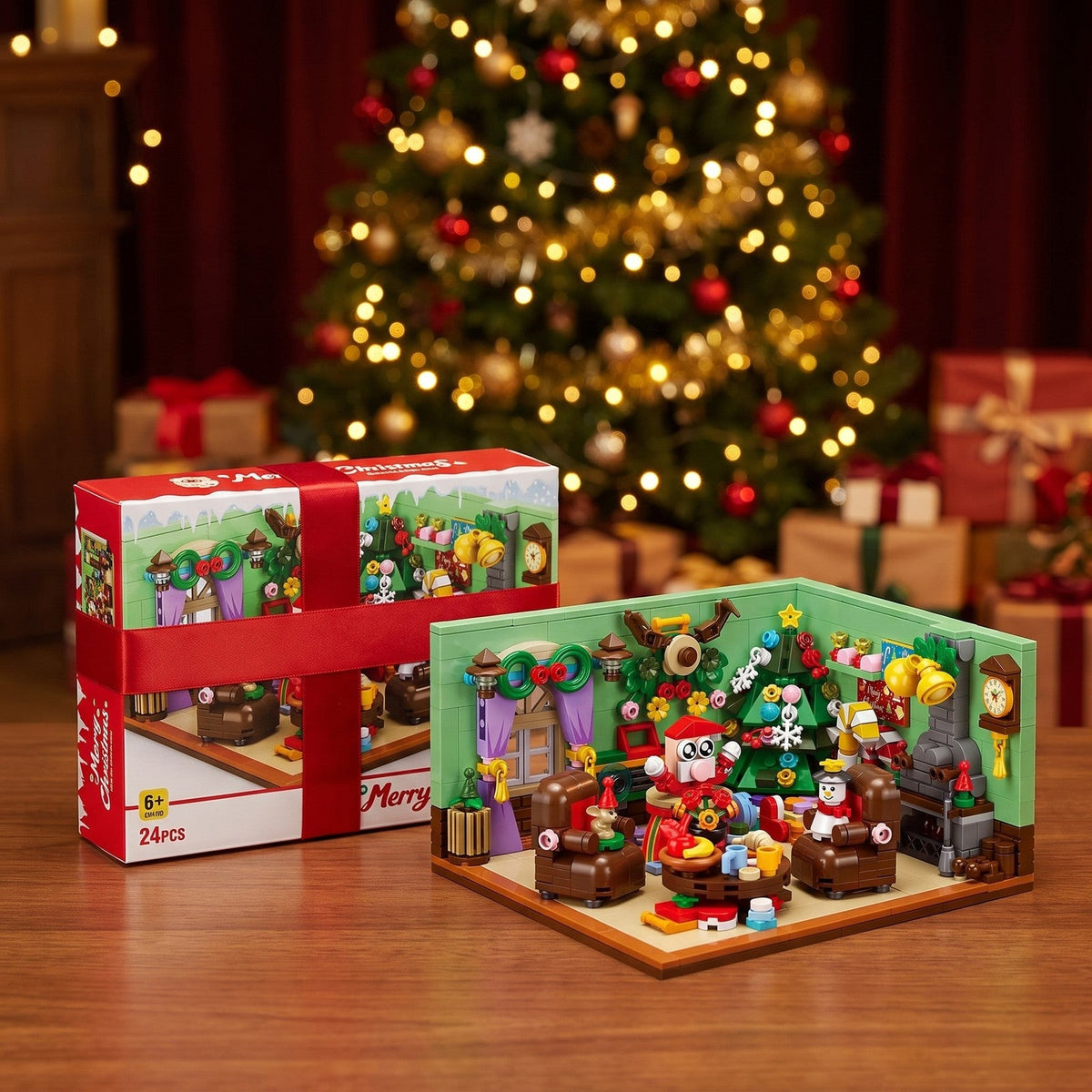 Christmas Room Building Block Advent Calendar, 24 Boxes, 669 Pieces