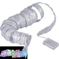 Lumières ruban de Noël – guirlande LED avec ruban en organza pour sapin de Noël, 6 styles