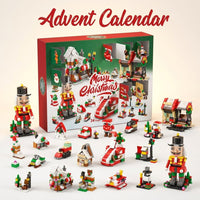 6-in-1 Christmas Building Block Advent Calendar, 28 Doors, Nutcracker, Sleigh or Tree