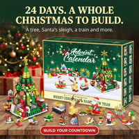 Santa's Sleigh and Christmas Tree Building Block Advent Calendar, Numbered Boxes