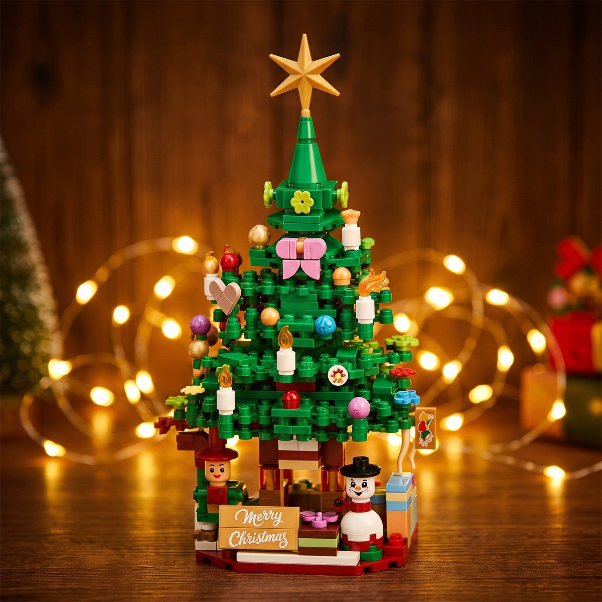 Christmas Scene Building Block Advent Calendar, 864 Pieces, House, Santa and Tree