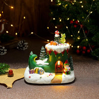 Village de Noël avec éclairage LED et train miniature rotatif