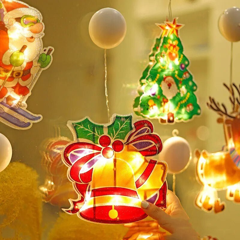 Christmas Window Lights — Compact Double-Sided Warm Indoor & Outdoor Holiday Lighting
