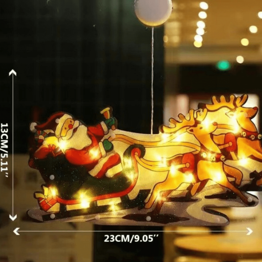 Christmas Window Lights — Compact Double-Sided Warm Indoor & Outdoor Holiday Lighting