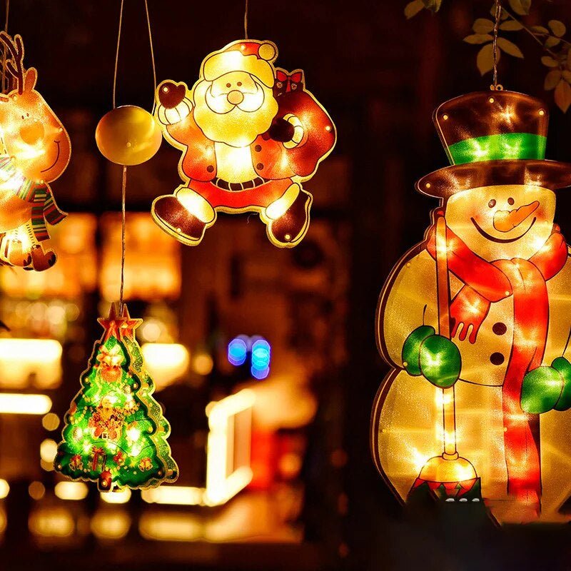 Christmas Window Lights — Compact Double-Sided Warm Indoor & Outdoor Holiday Lighting