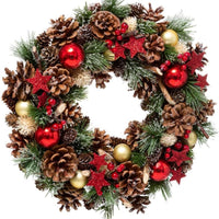 Christmas Wreath with Decorative Holly Star