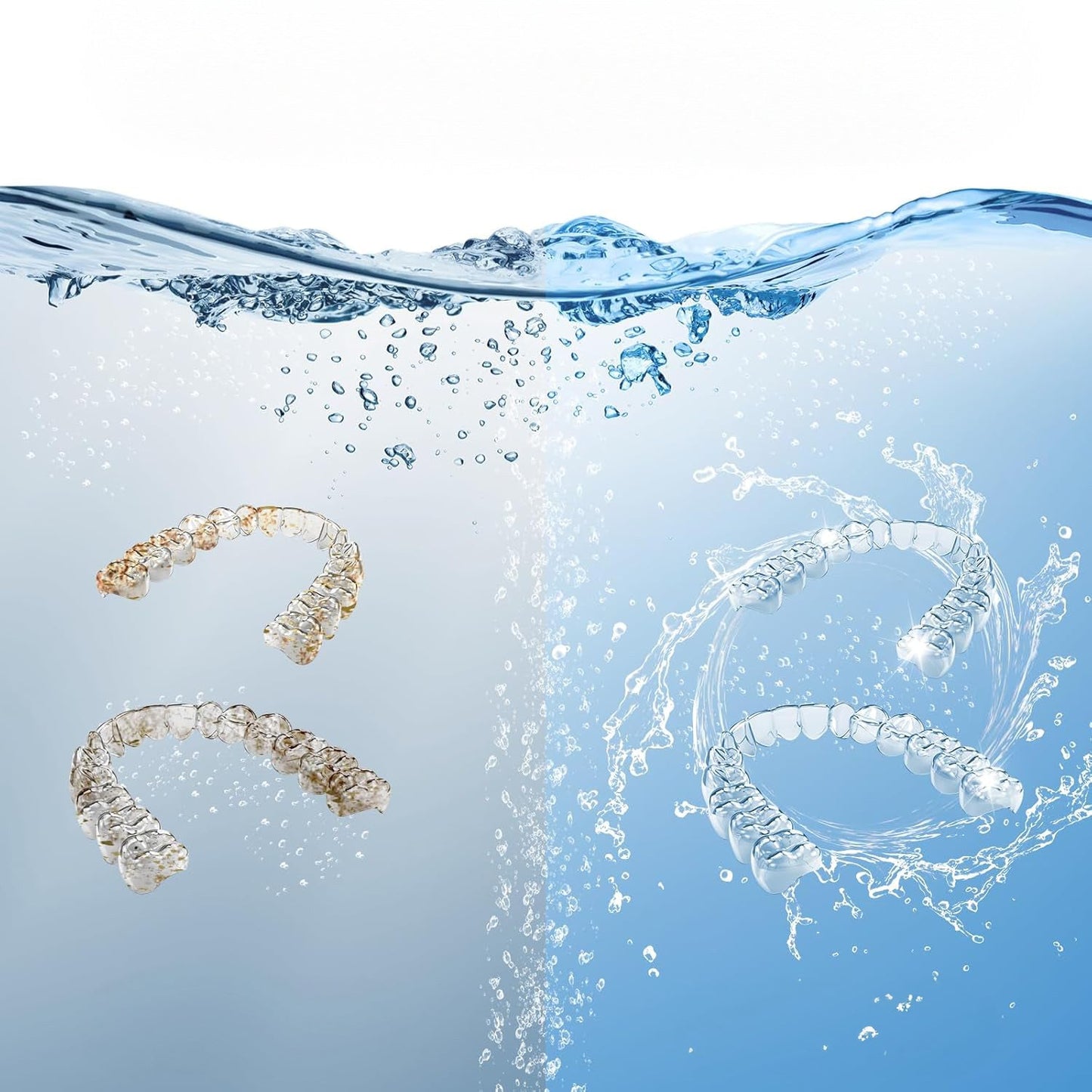 Cleaning for mouthguards, snoring devices, mouth protectors, dentures, retainers