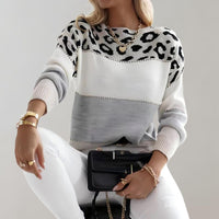 Cuello Redondo y Estampado de Leopardo