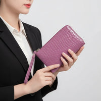 Compact Croc-Effect Wallet