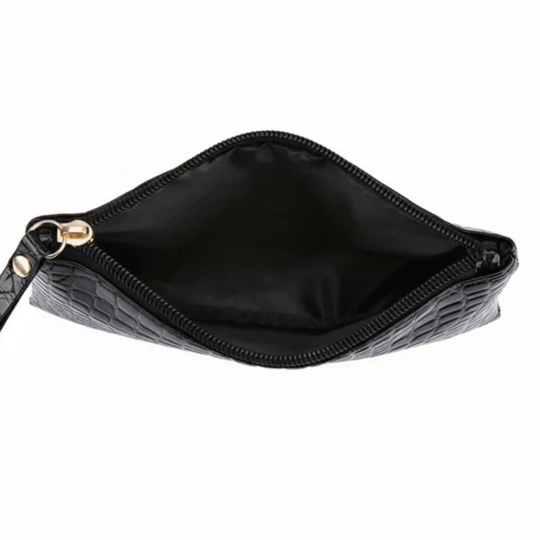 Compact Croc-Effect Wallet