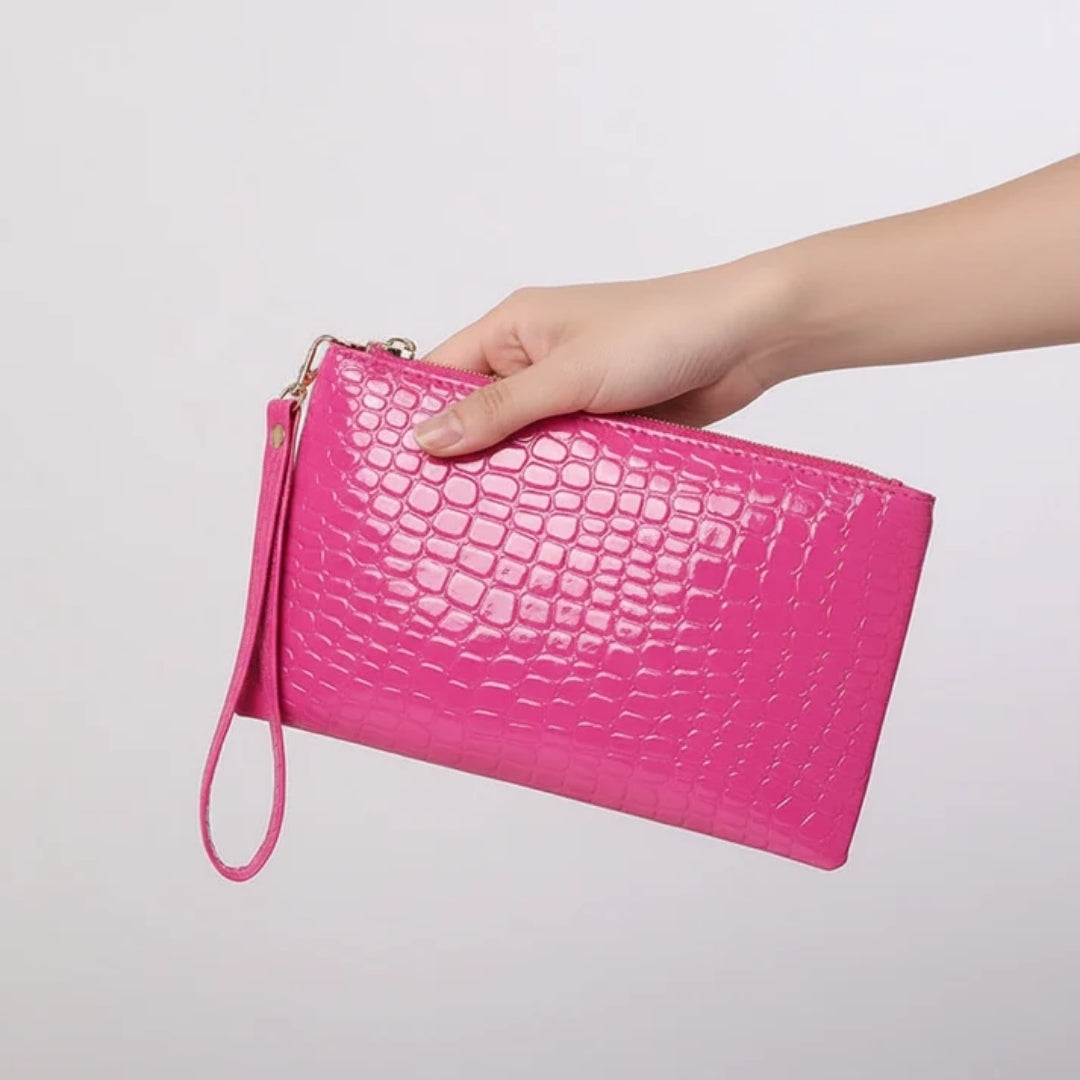 Compact Croc-Effect Wallet