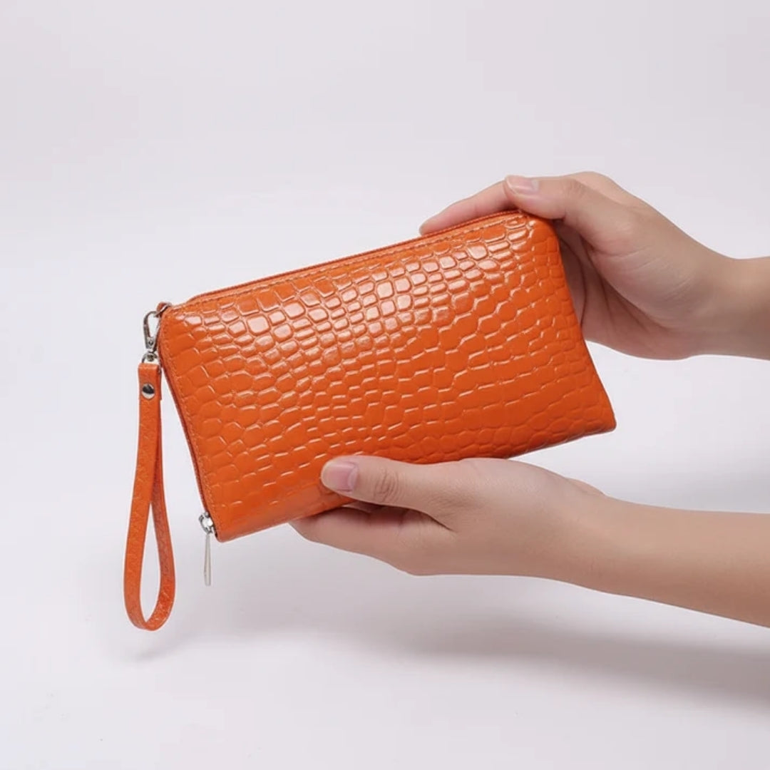Compact Croc-Effect Wallet