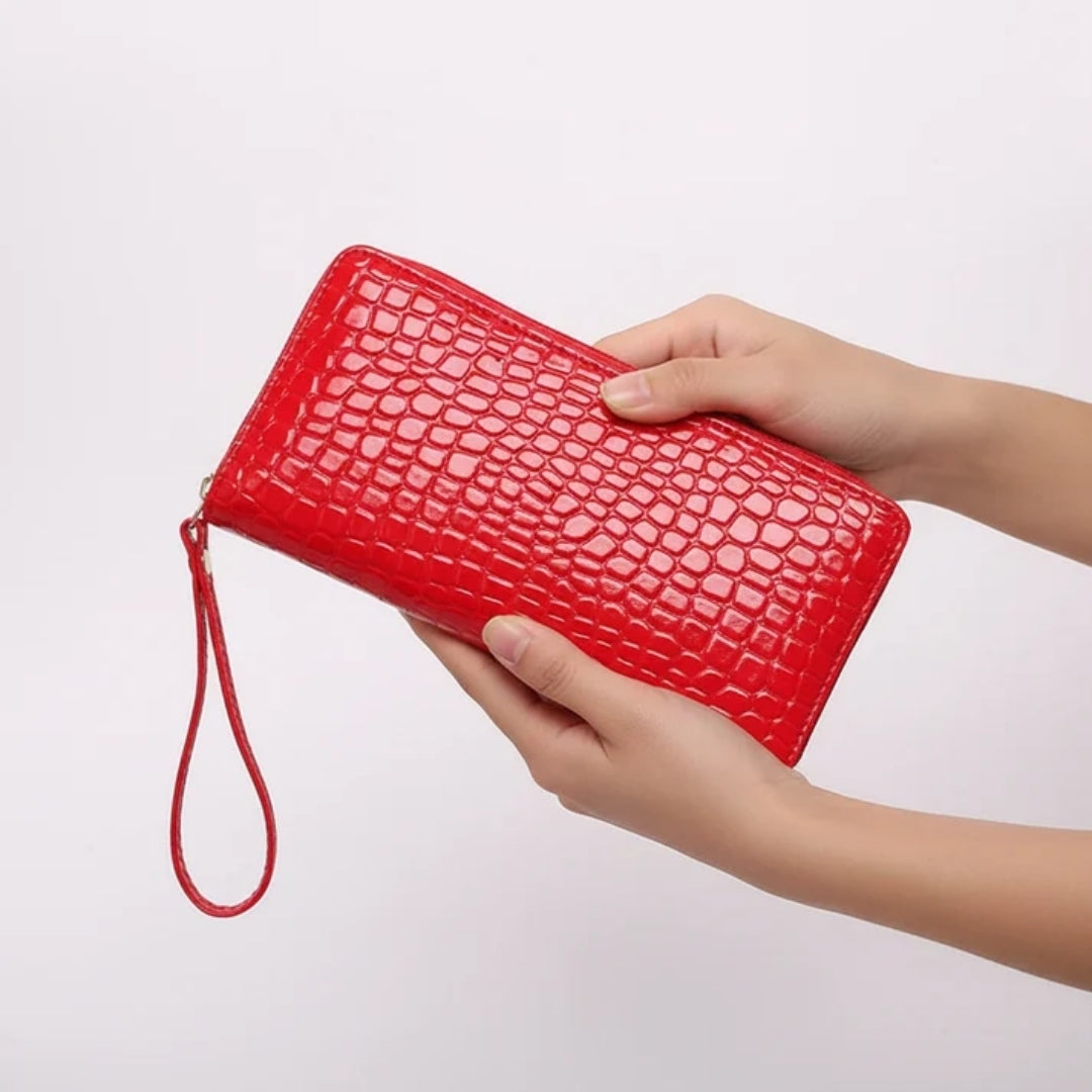 Compact Croc-Effect Wallet