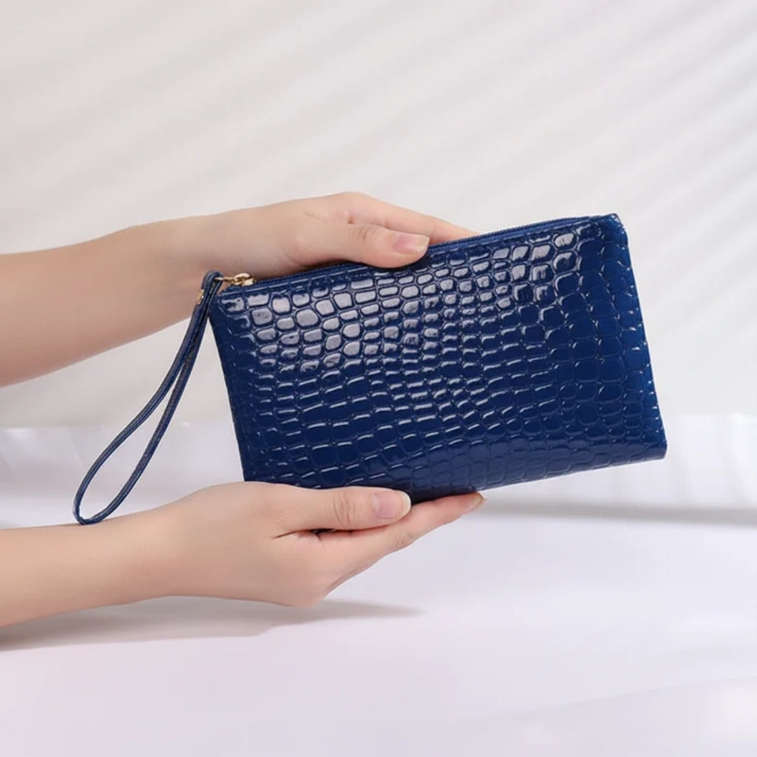 Compact Croc-Effect Wallet