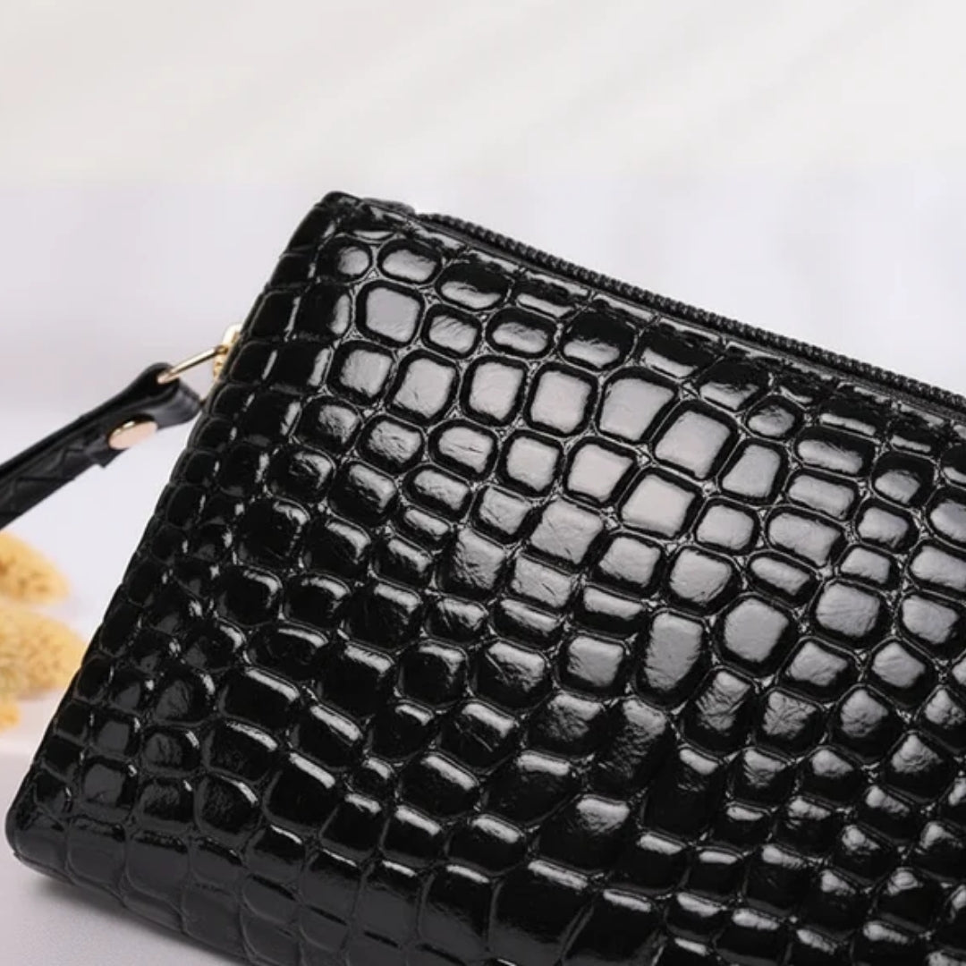 Compact Croc-Effect Wallet