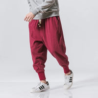 Pantalones Harem de Algodón y Lino