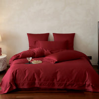 Cotton Sateen Bed Linen Set with Lace Border and Extra-Soft Finish