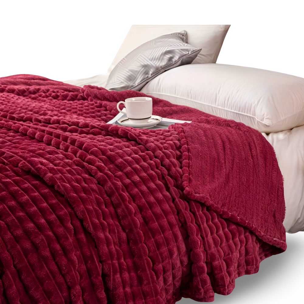Plaid douillet et moelleux en polaire corail