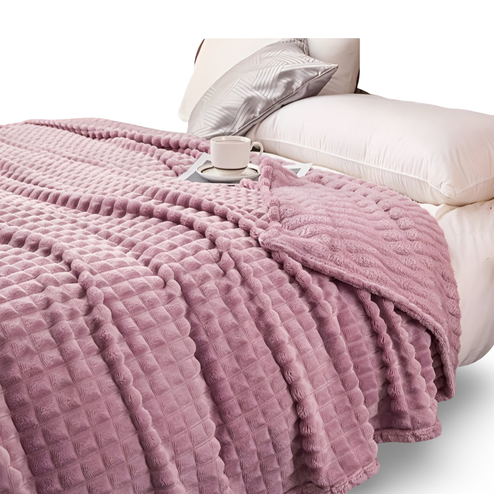 Plaid douillet et moelleux en polaire corail
