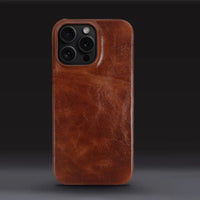 Funda para iPhone de cuero de vaca hecha a mano