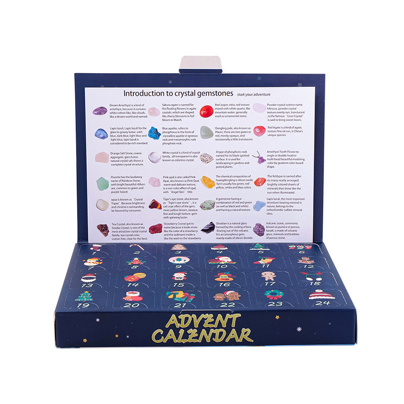 Calendrier de l'Avent en cristal - Compte à rebours de Noël avec 24 cristaux magiques