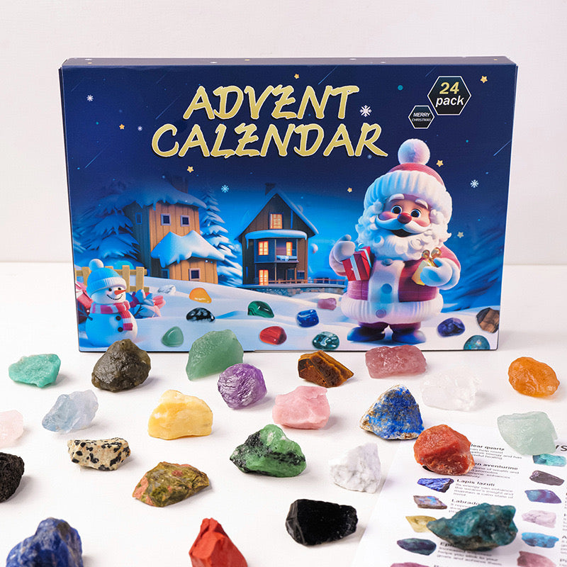 Calendrier de l'Avent en cristal - Compte à rebours de Noël avec 24 cristaux magiques