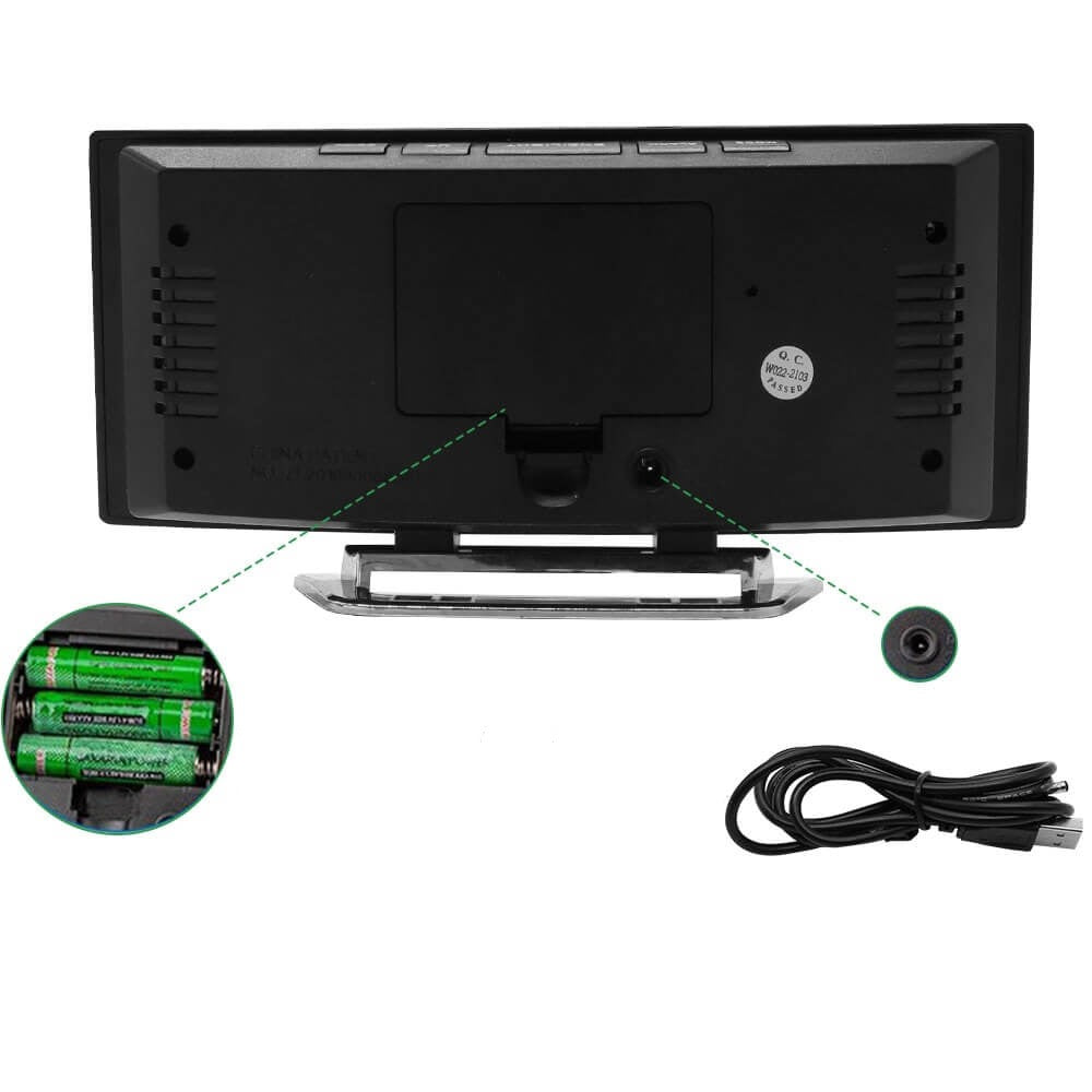 Curved LED Digital Alarm Clock