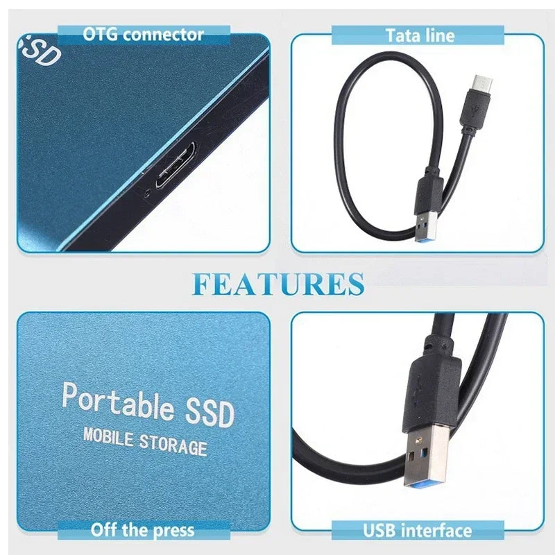 Davy | 128GB External SSD | USB 3.1 & USB-C High-Speed | NVMe M.2 Technology | Shockproof Aluminum Alloy Case | Plug & Play for PC, Mac & Mobile