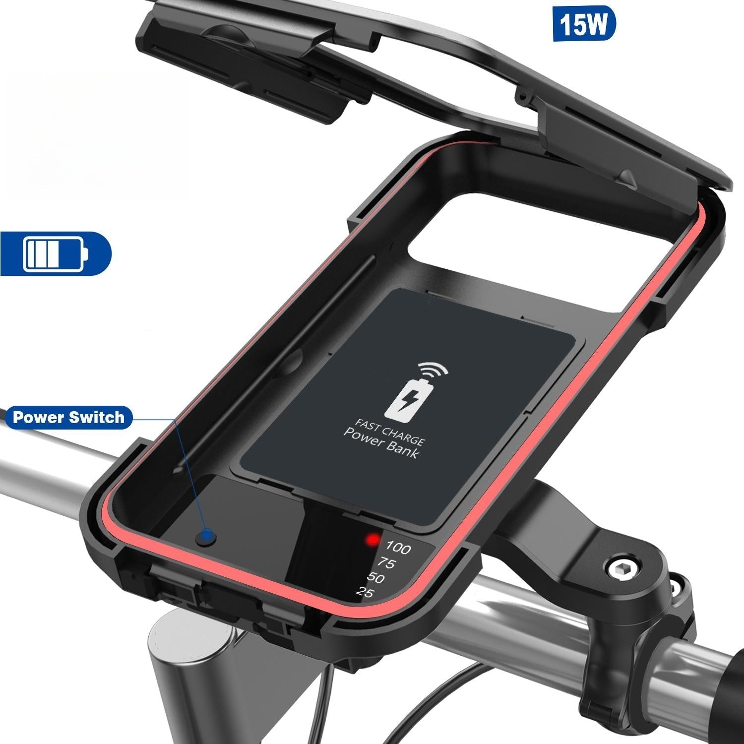 Davy | 15W Powerbank Waterproof Holder for Bicycle Handlebar