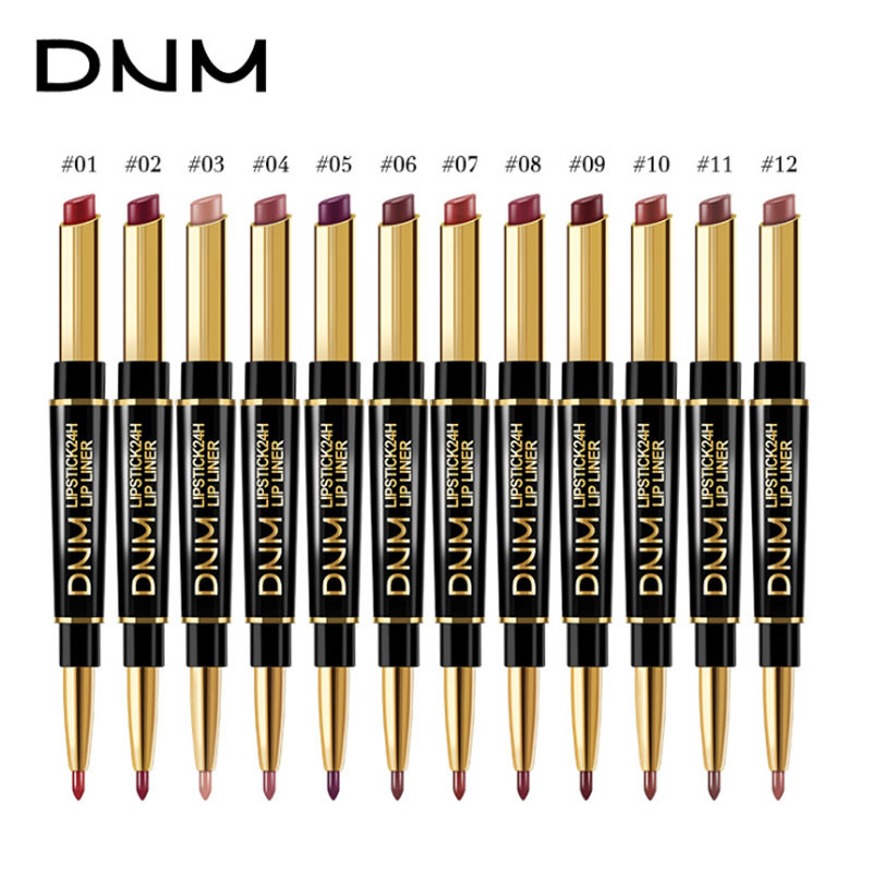 Davy | 2-in-1 Dual Lipstick & Liner | Matte Texture & Long-Lasting Finish | Highly Pigmented & Waterproof | 12 Color Variants for Precision Makeup