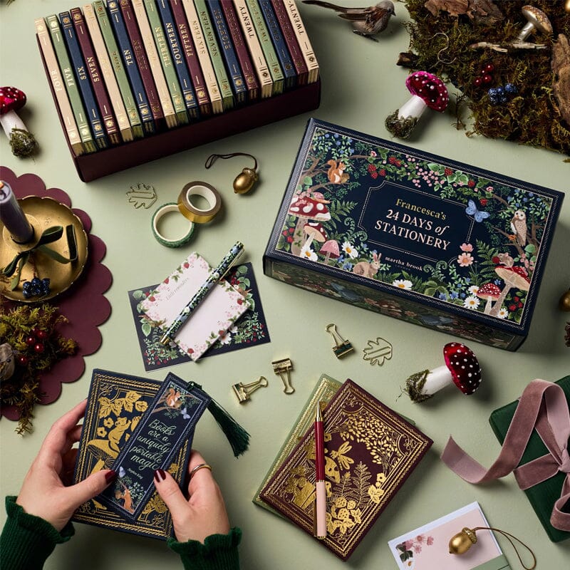 Davy | 24 Days Premium Stationery Advent Calendar | Limited "Winter Forest" Edition | 24 Exclusive Stationery Surprises | Sustainable & Plastic-Free | Includes 2025 Calendar & Accessories