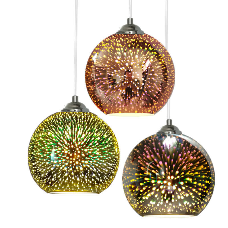 Davy | 3D Firework Glass Pendant Light | Creative Colored Glass Design