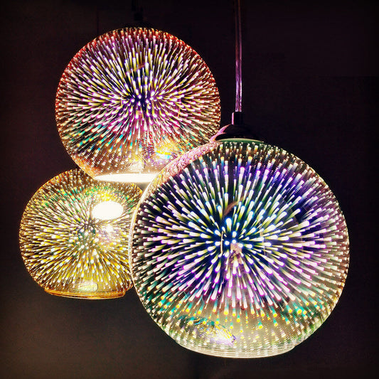Davy | 3D Firework Glass Pendant Light | Creative Colored Glass Design