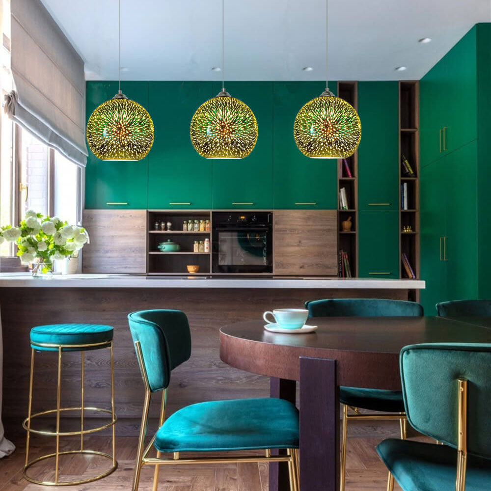 Davy | 3D Firework Glass Pendant Light | Creative Colored Glass Design