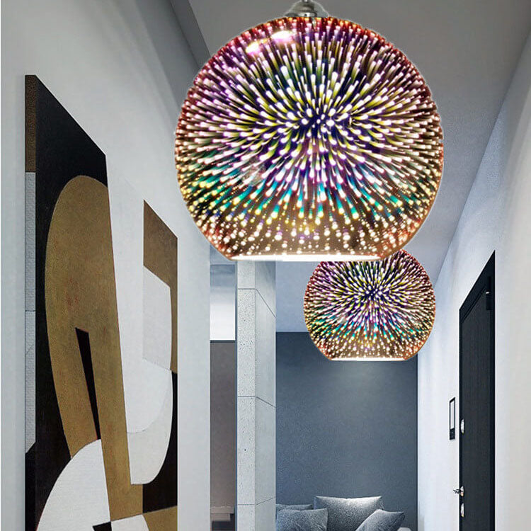 Davy | 3D Firework Glass Pendant Light | Creative Colored Glass Design